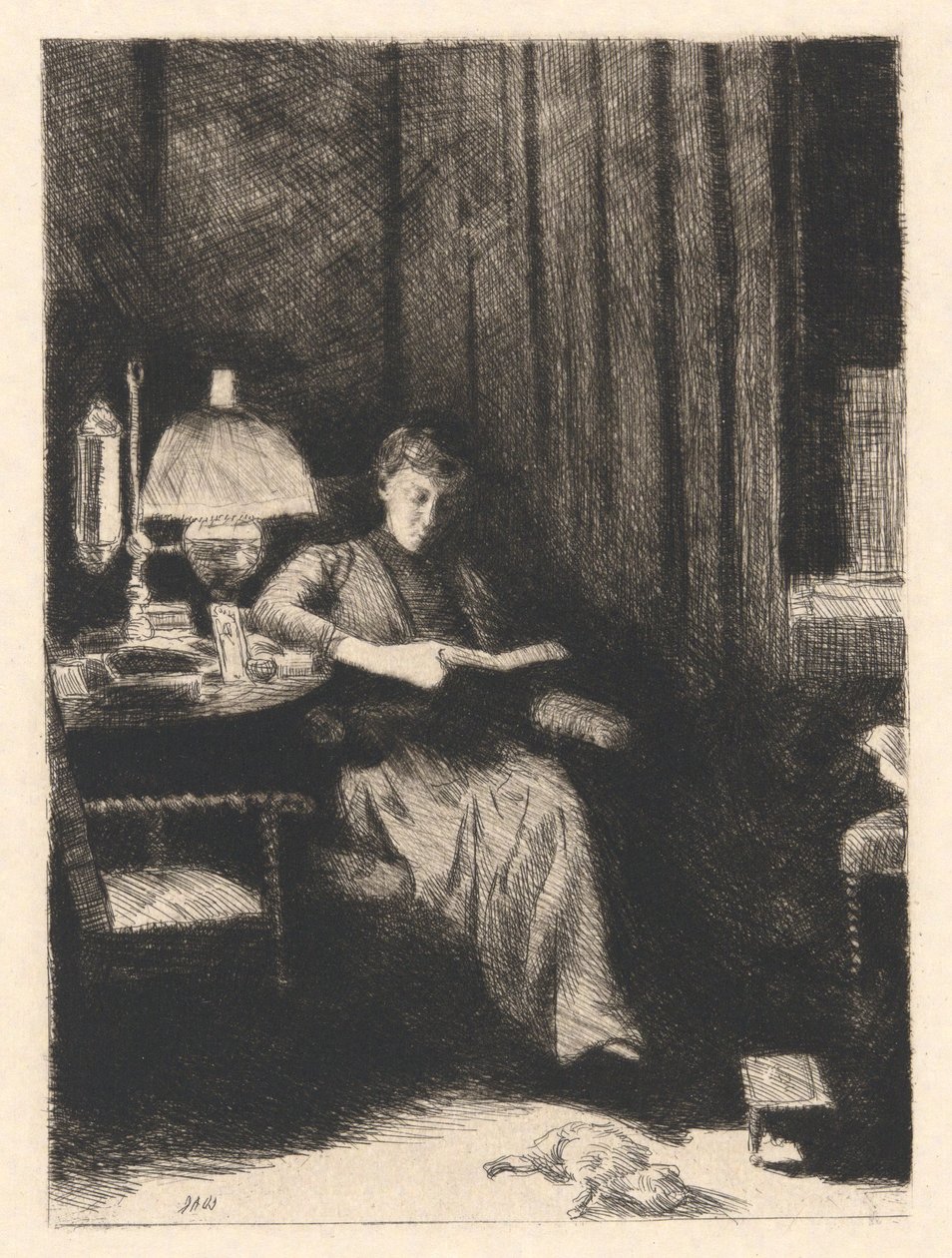 Lampa wieczorna autorstwa Julian Alden Weir