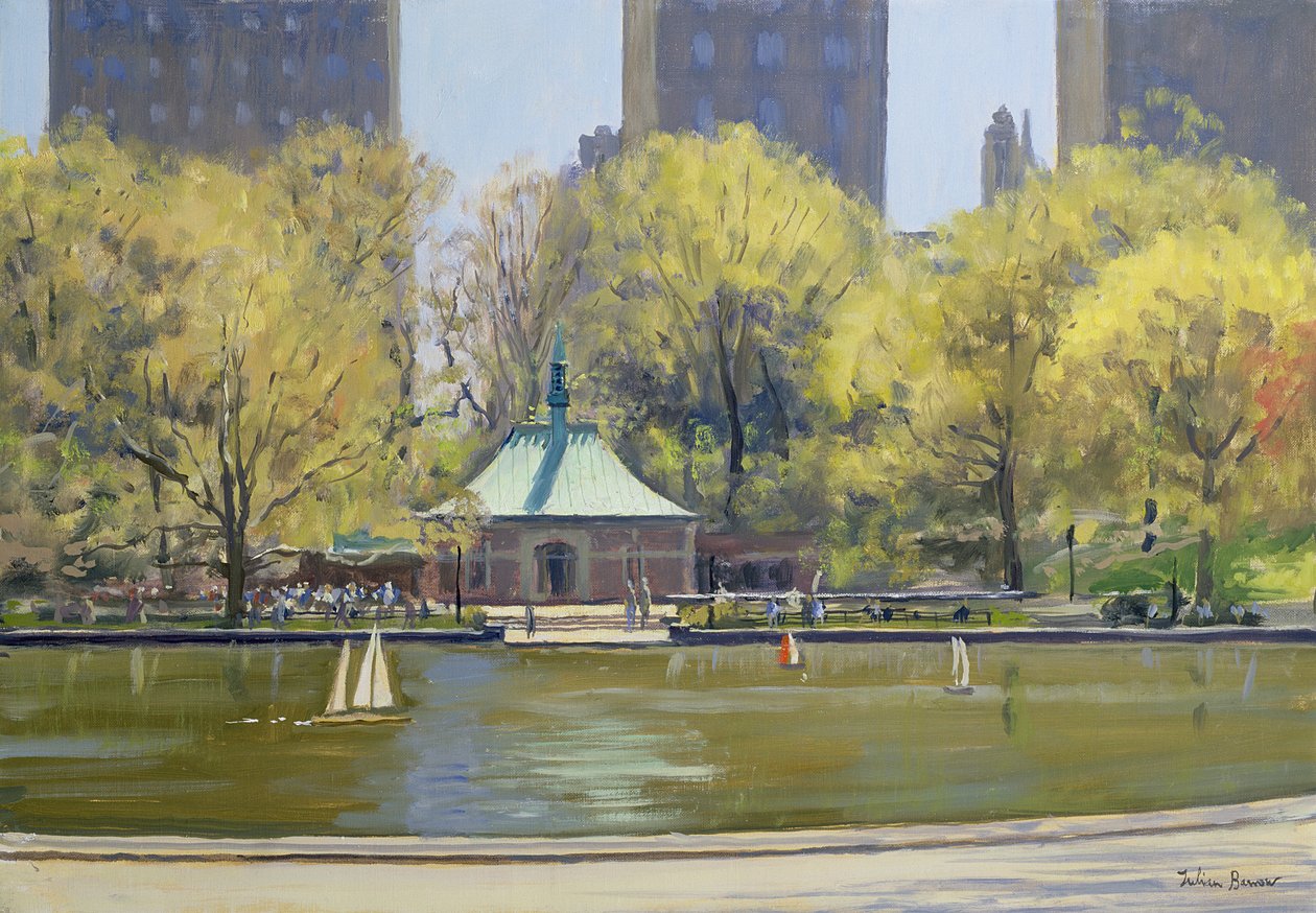Jezioro żeglarskie, Central Park, Nowy Jork, 1997 autorstwa Julian Barrow