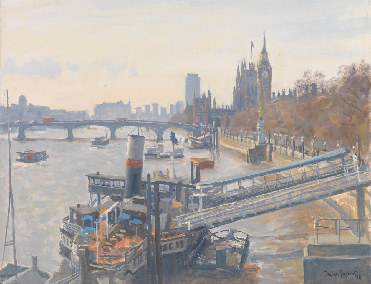 Westminster z Hungerford Bridge, 2010 autorstwa Julian Barrow