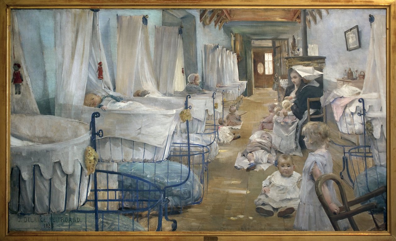 Łóżeczka. Obraz Julie Delance Feurgard (1859-1892). olej na płótnie autorstwa Julie Delance Feurgard