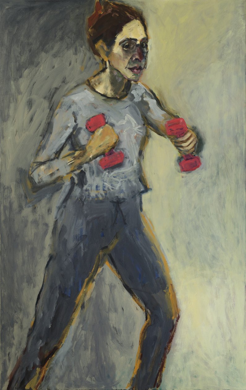 Autoportret, 2015, (akryl i olej na płótnie) autorstwa Julie Held