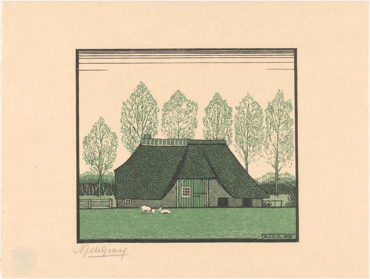 Farma kryta strzechą autorstwa Julie de Graag (signed by artist)