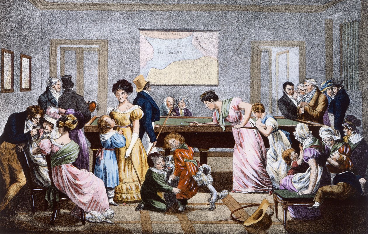 Sala Bilardowa w XIX wieku, 1828 autorstwa Julien Leopold Boilly