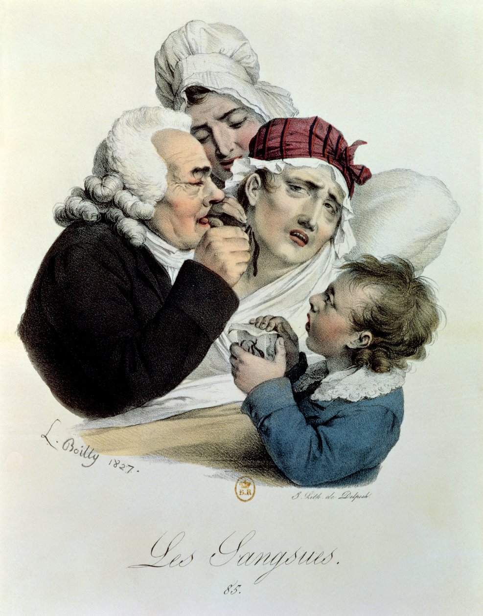 Pijawki, grawerowane przez Delpech, 1827 autorstwa Julien Leopold Boilly