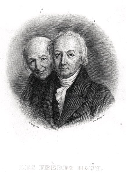 Bracia Hauy: Rene-Just (1743-1822) i Valentin Hauy (1745-1822) grawerowane przez Alphonse Boilly (1801-67) (grafika) (zdjęcie czarno-białe) autorstwa Julien Leopold (after) Boilly
