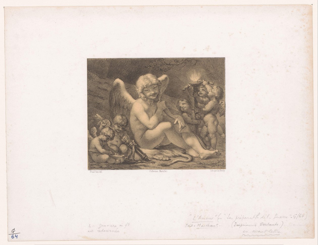 Amor i putti ostrzą swe strzały Les preparatifs de la guerre autorstwa Julien Leopold Boilly
