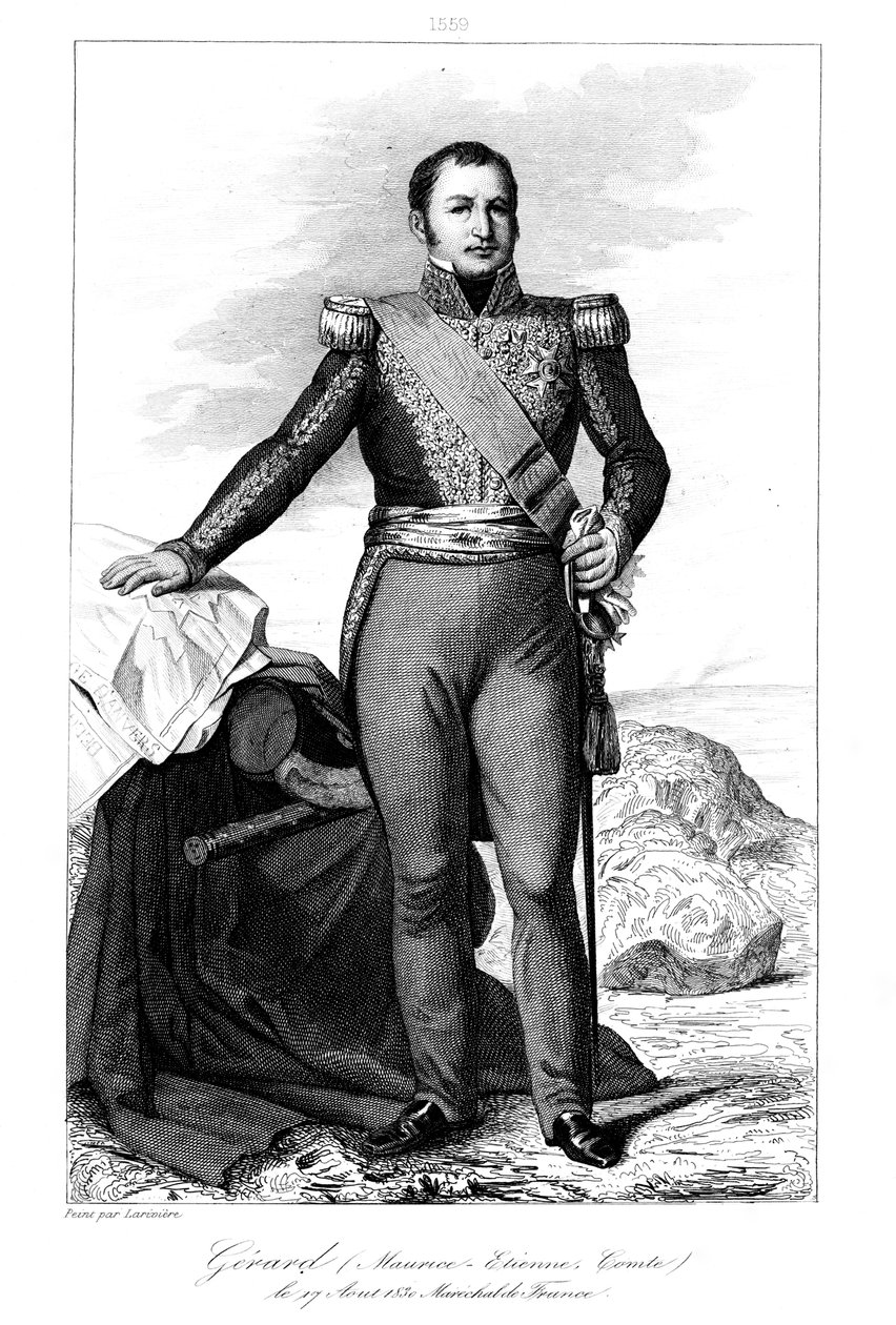 Etienne Maurice Gerard 1773-1852, francuski generał i mąż stanu, 1839. autorstwa Julien Leopold Boilly