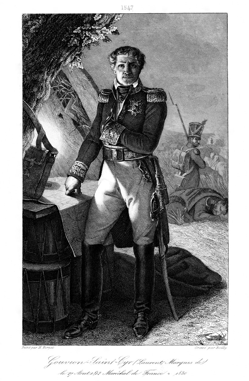 Laurent Gouvion Saint-Cyr 1764-1830, marszałek Francji, 1839. autorstwa Julien Leopold Boilly