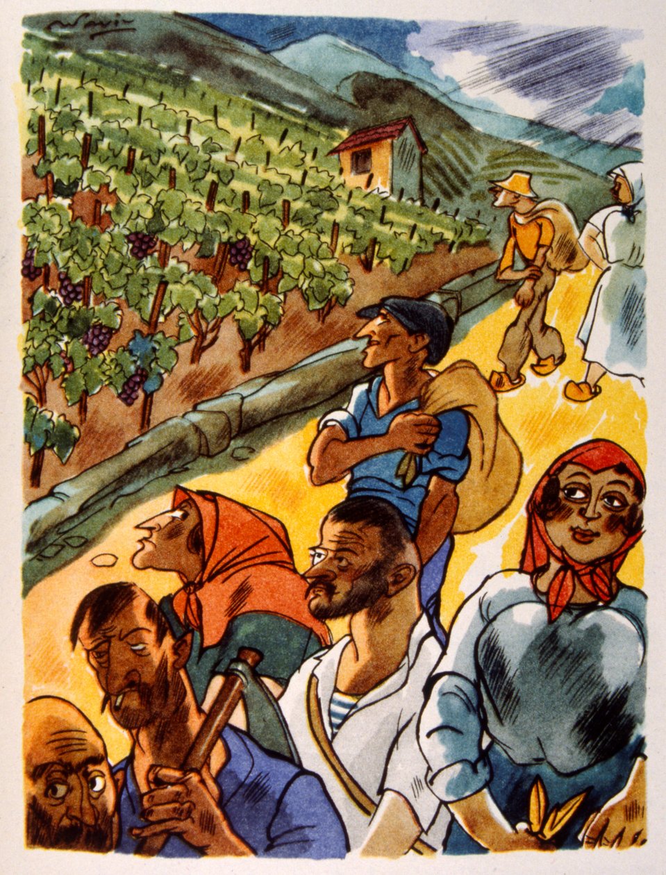 winnica francuska. 1944. Ilustracja autorstwa Juliena Pavila autorstwa Julien Pavil