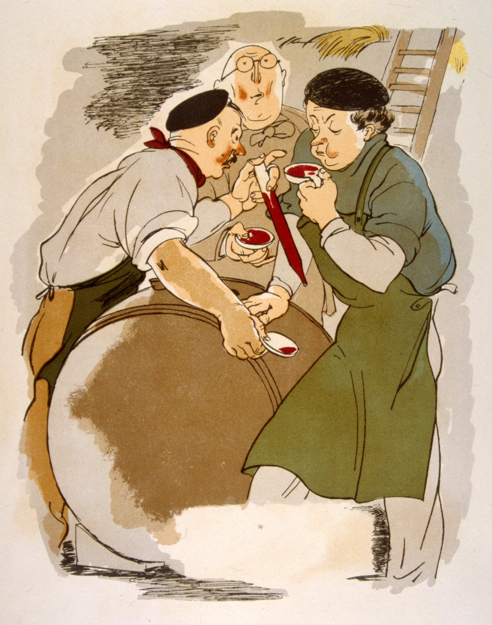 Humorous Wine Illustration 1946.Illustration autorstwa Julien Pavil autorstwa Julien Pavil