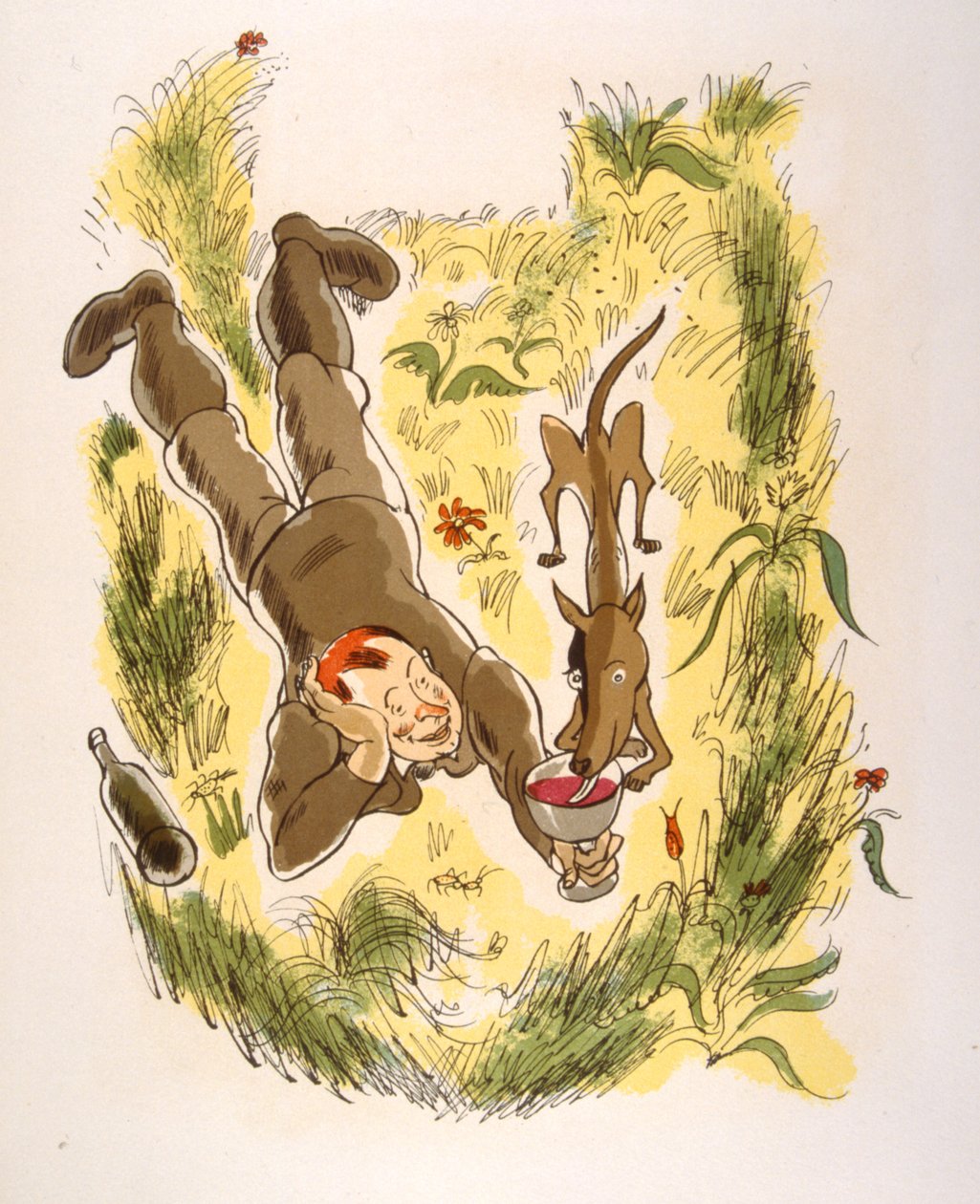 Humorous Wine Illustration 1946.Illustration autorstwa Julien Pavil autorstwa Julien Pavil