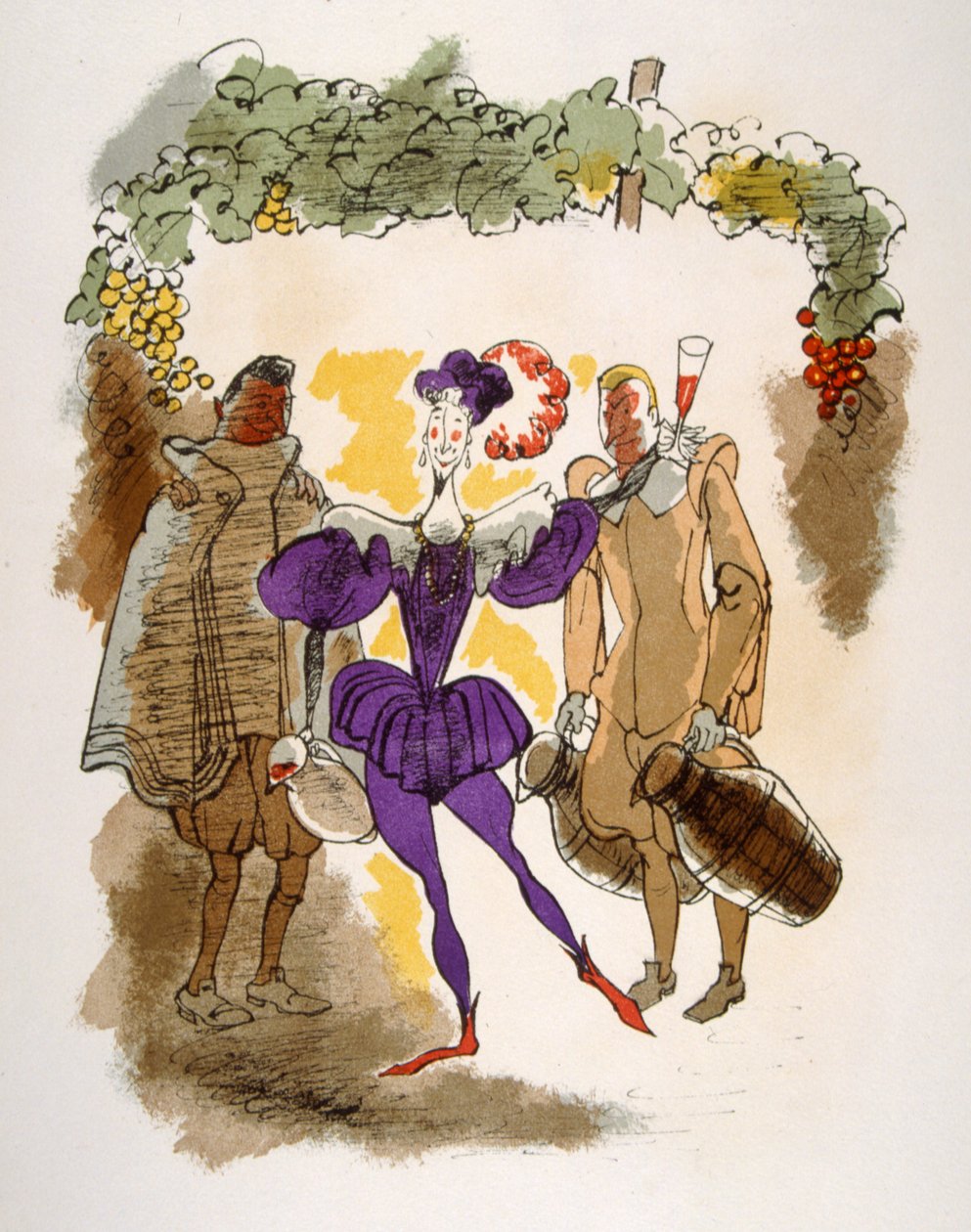 Humorous Wine Illustration 1946.Illustration autorstwa Julien Pavil autorstwa Julien Pavil