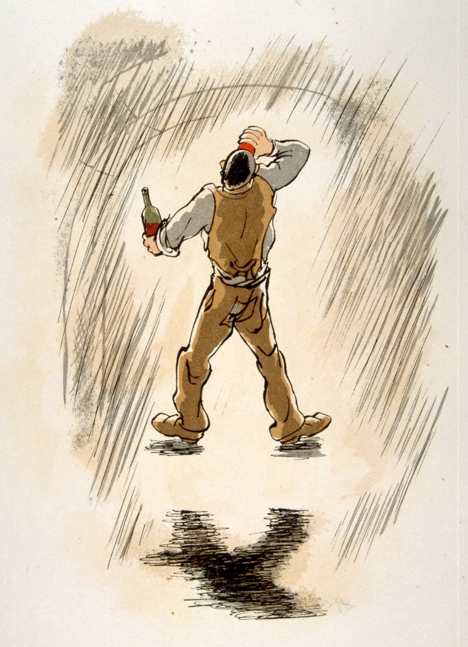 Humorous Wine Illustration 1946.Illustration autorstwa Julien Pavil autorstwa Julien Pavil