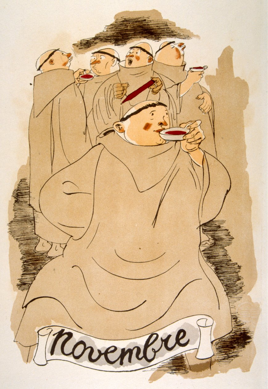 Humorous Wine Illustration 1946.Illustration autorstwa Julien Pavil autorstwa Julien Pavil