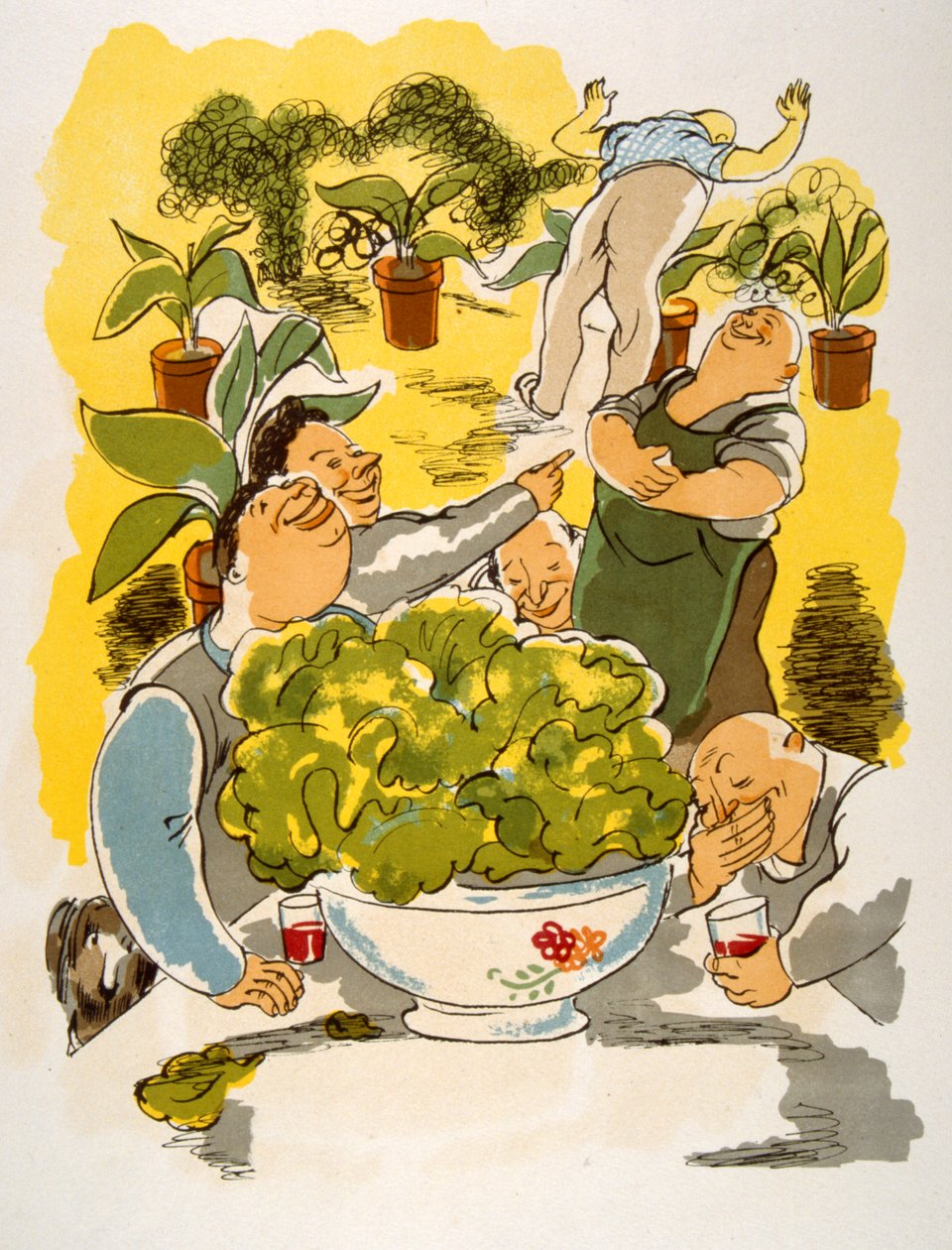Humorous Wine Illustration 1946.Illustration autorstwa Julien Pavil autorstwa Julien Pavil