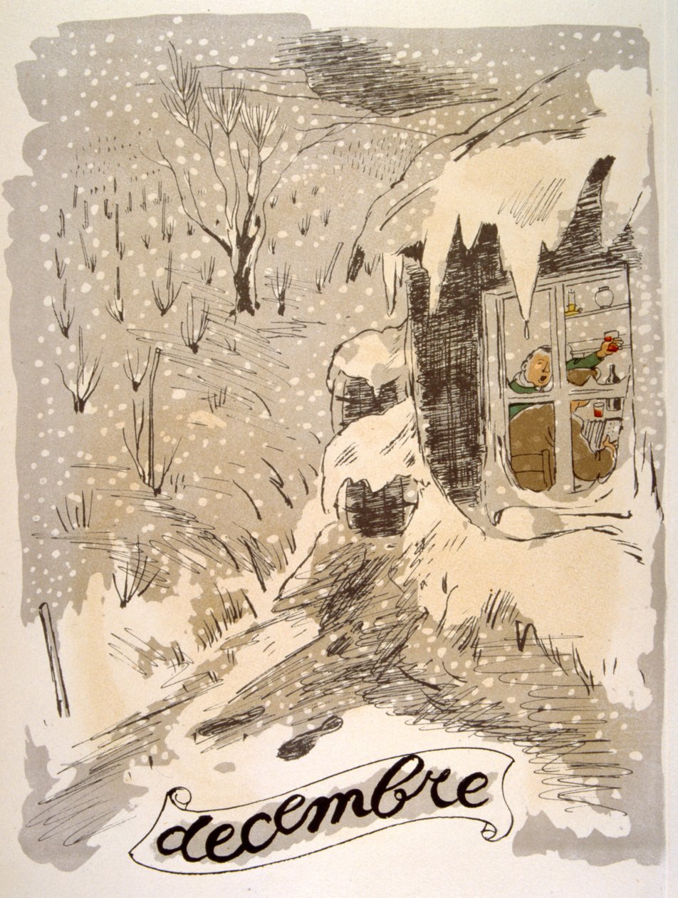 Humorous Wine Illustration 1946.Illustration autorstwa Julien Pavil autorstwa Julien Pavil