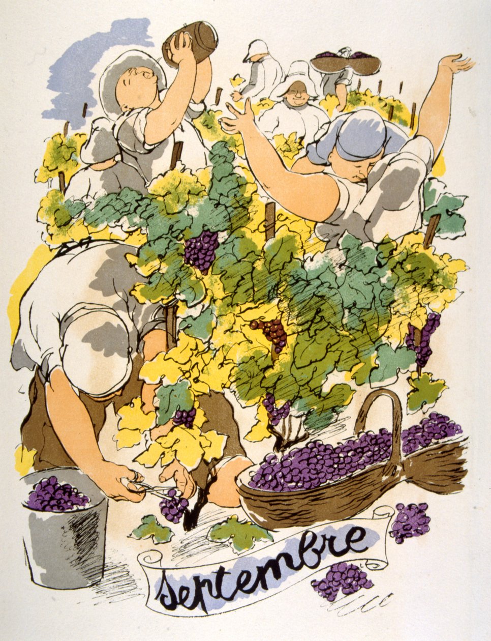 Humorous Wine Illustration 1946.Illustration autorstwa Julien Pavil autorstwa Julien Pavil