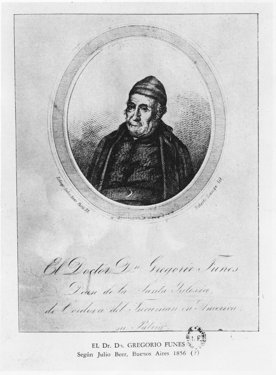 Gregorio Funes, 1856 autorstwa Julio Beer