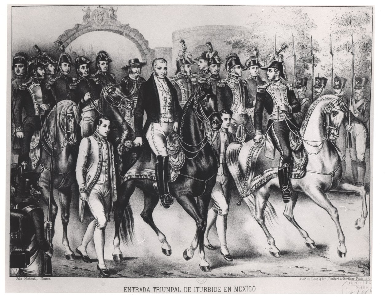 Triumfalny wjazd Augustyna de Iturbide (1783-1824) autorstwa Julio Michaud