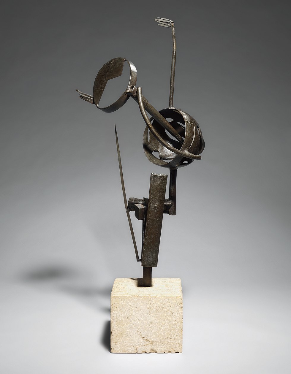 Sen (Pocałunek); Le reve (Le baiser), ok. 1934 (brąz z brązową patyną, baza) autorstwa Julio Gonzales