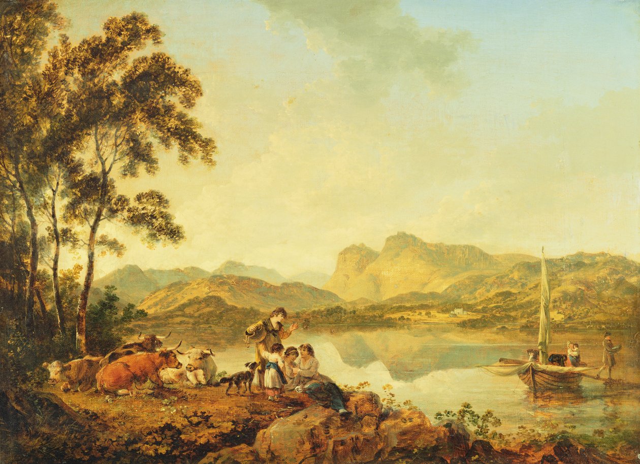 Langdale Pikes z Lowood, ok. 1800-06 autorstwa Julius Caesar Ibbetson