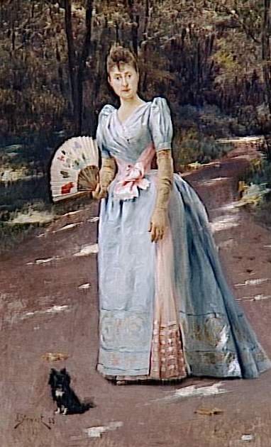 Kobieta w ogrodzie autorstwa Julius Leblanc Stewart
