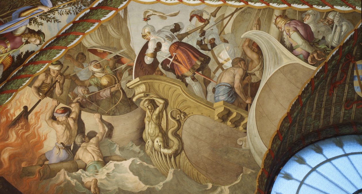 Bitwa morska autorstwa Julius Schnorr von Carolsfeld