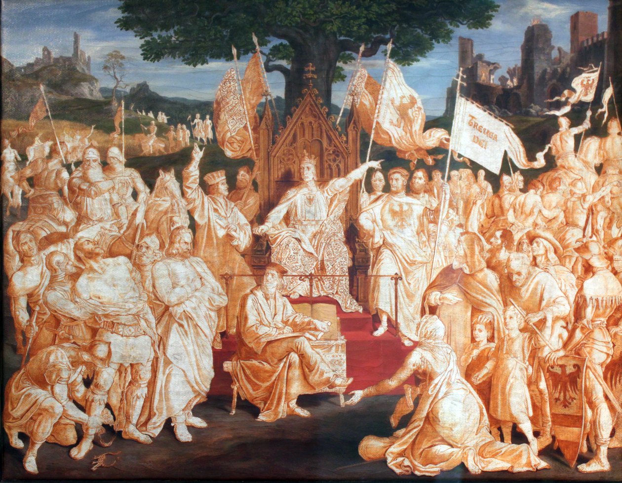 Ustanowienie pokoju publicznego przez cesarza Rudolfa Habsburgów autorstwa Julius Schnorr von Carolsfeld