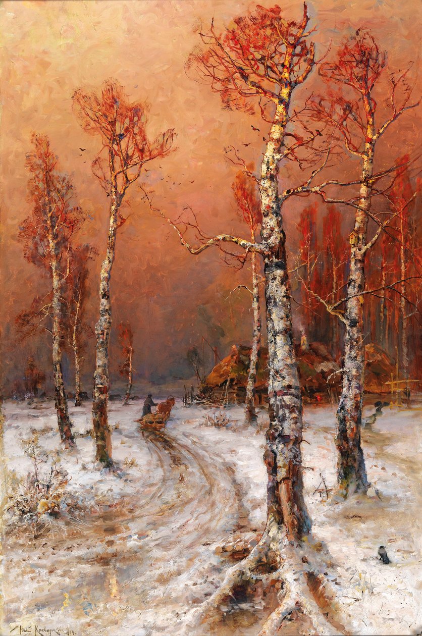 Zimowy nastrój z gawronami autorstwa Julius Sergius von Klever