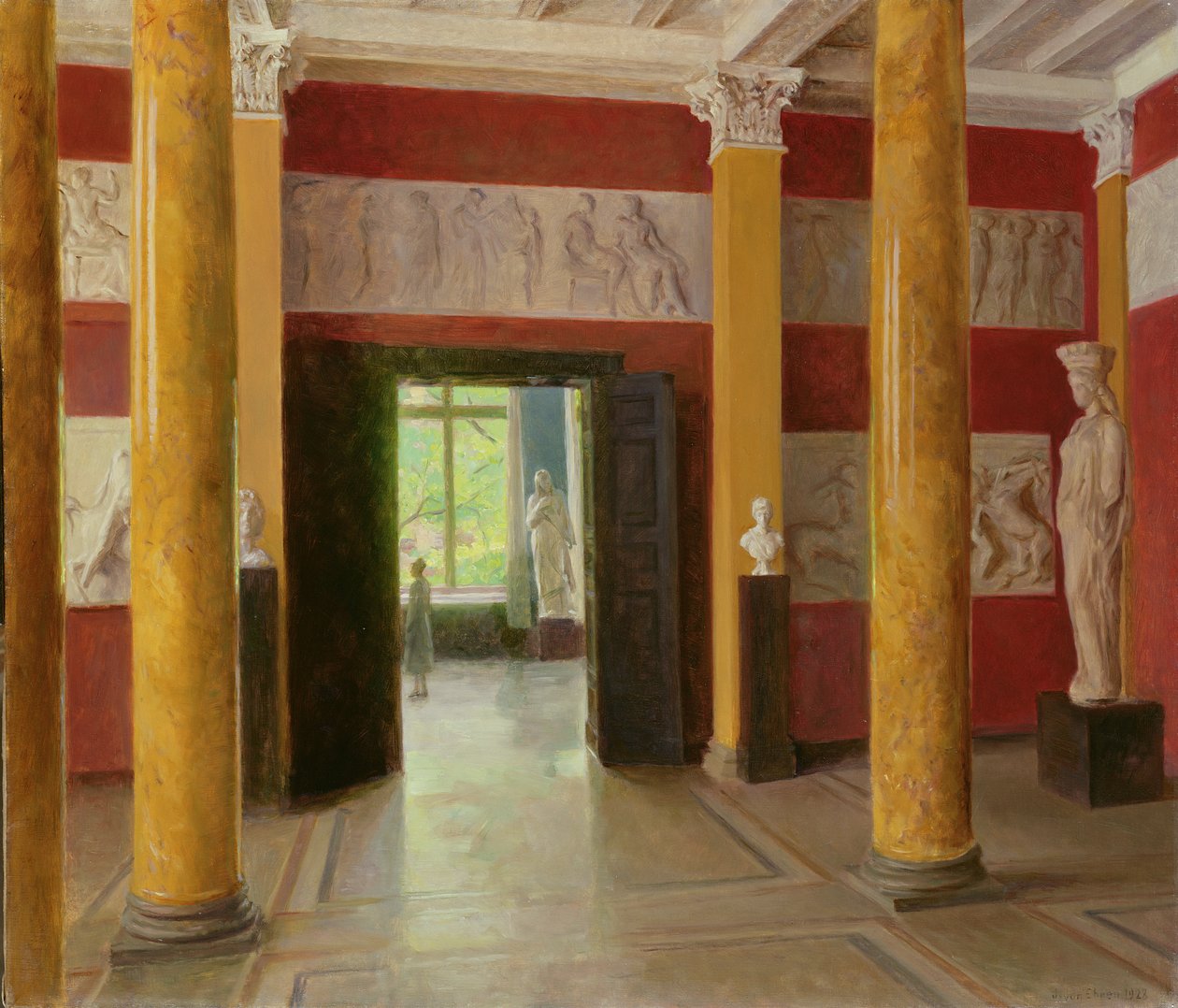Sala Kolumnowa w starej części hamburskiej Kunsthalle, 1928 autorstwa Julius August Friedrich Theodor von Ehren
