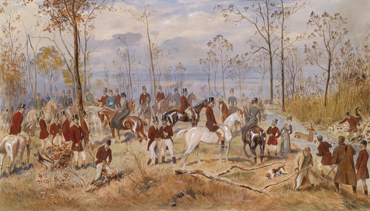 Polowanie na lisy, ok. 1890 autorstwa Julius Blaas von