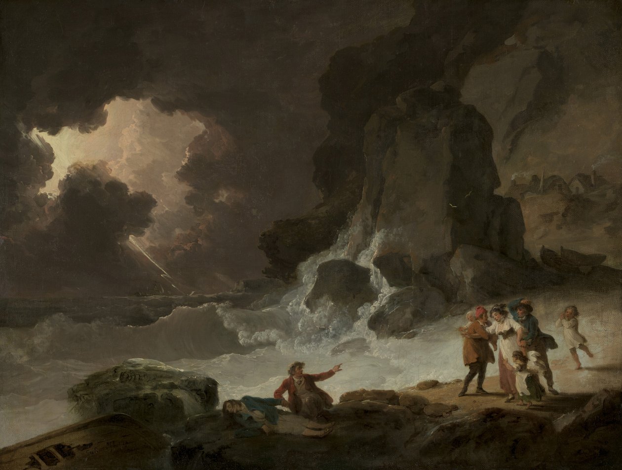 Burza za wyspą Wight, lata 1790 autorstwa Julius Caesar Ibbetson