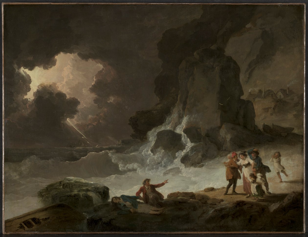 Burza za wyspą Wight, c.179. autorstwa Julius Caesar Ibbetson