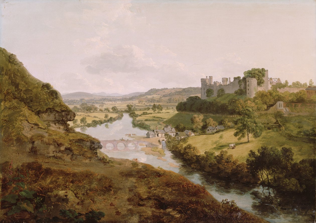 Zamek Ludlow w Shropshire autorstwa Julius Caesar Ibbetson