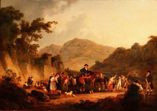 Otwarcie kopalni, Eskdale autorstwa Julius Caesar Ibbetson