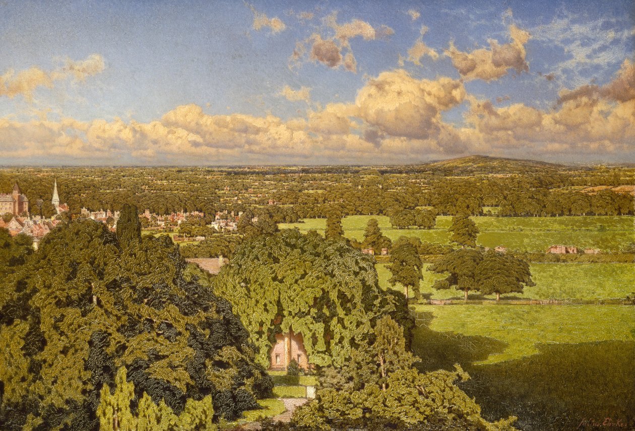 Widok z Malvern (olej na płótnie) autorstwa Julius Ehrke