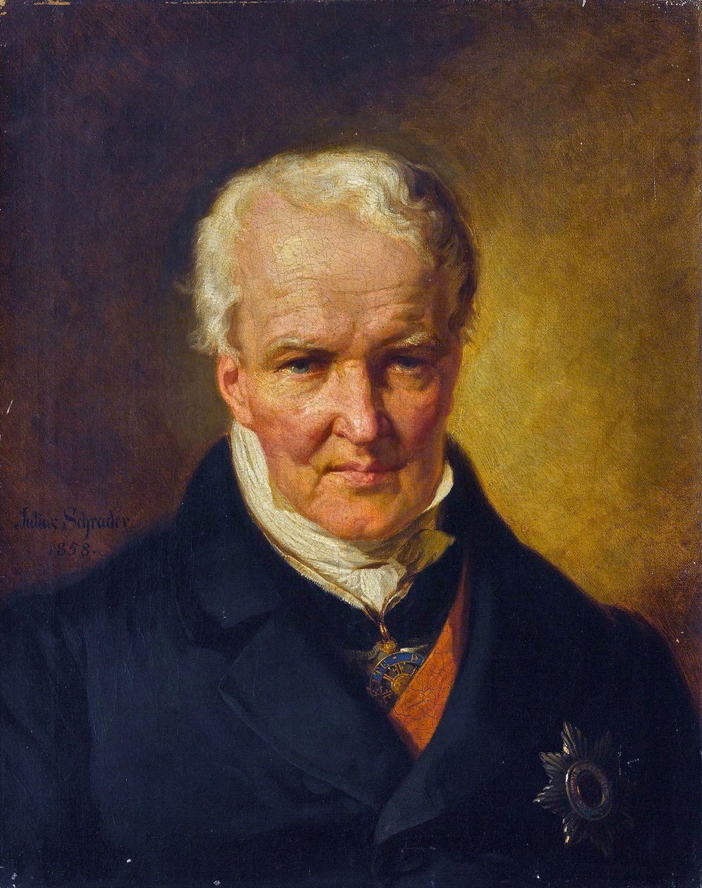 Portret Aleksandra (Alexandre) von Humboldt (1769-1859) - Julius Schrader (1815-1900). olej na płótnie autorstwa Julius Friedrich Anton (after) Schrader