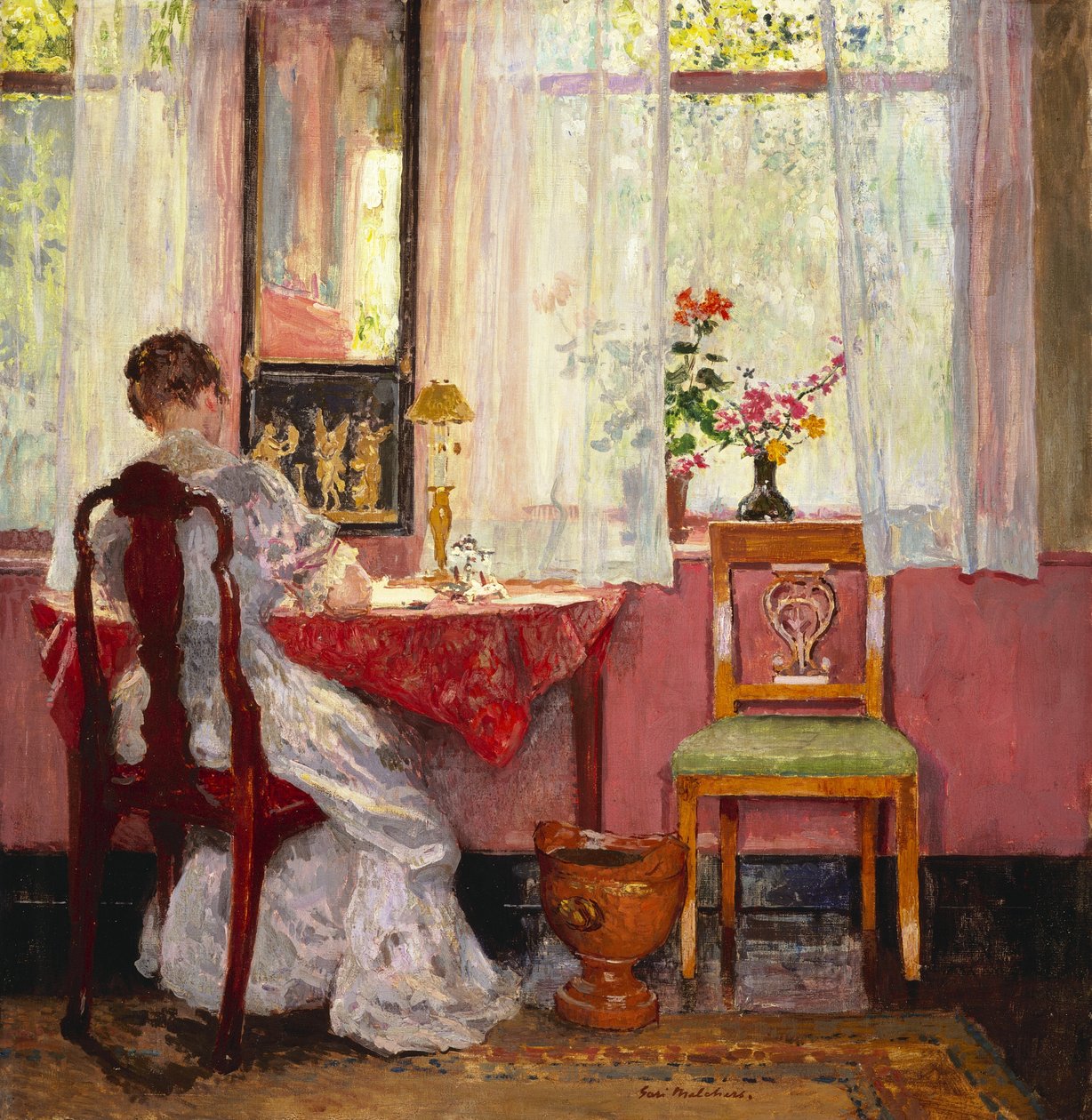 Pisanie, ok. 1905-1909 autorstwa Julius Gari Melchers