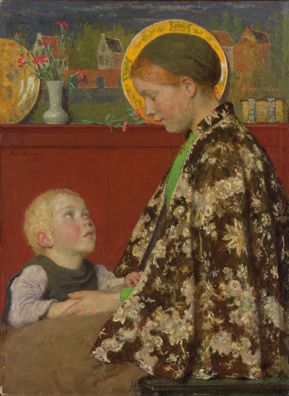 Młoda Matka, ok. 1892-1895 (olej na płótnie) autorstwa Julius Gari Melchers