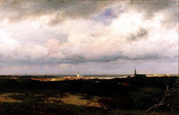 Widok na wybrzeże w pobliżu Hagi autorstwa Julius Jacobus de Sande Bakhuizen