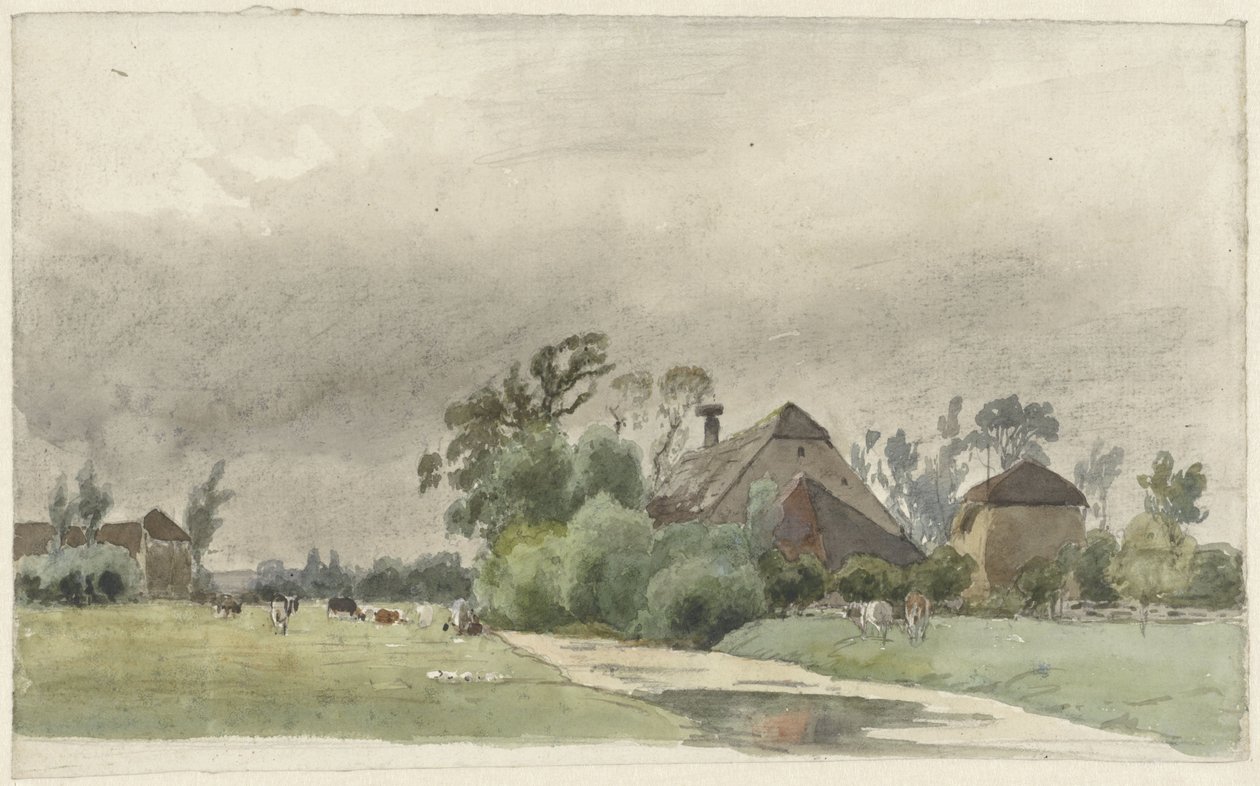 Płyń prowadząca na farmę autorstwa Julius Jacobus van de Sande Bakhuyzen