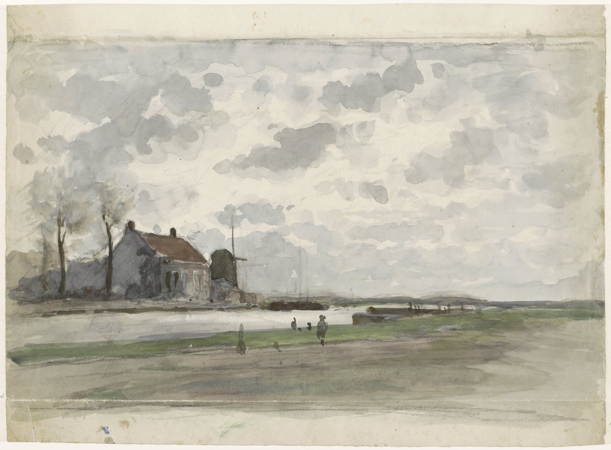Płyń z młynem autorstwa Julius Jacobus van de Sande Bakhuyzen