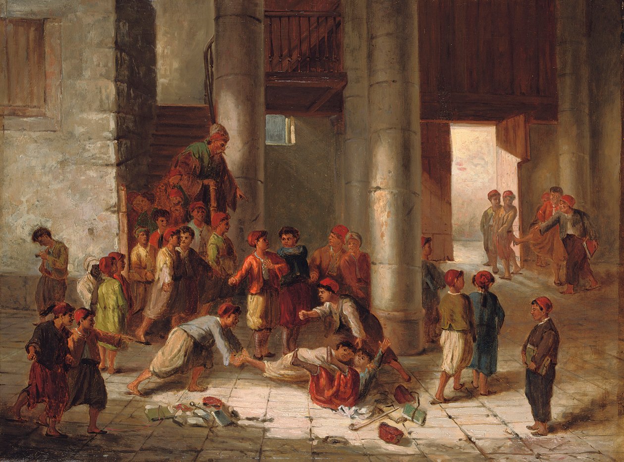 Psoty na szkolnym dziedzińcu autorstwa Julius Joseph Gaspard Starck