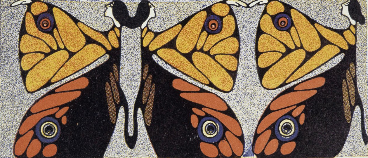 Kobieta motyl (złudzenie optyczne) - stylizowany rysunek Klingera, w „Kobieta we współczesnej dekoracji”, w.1920 autorstwa Julius Klinger