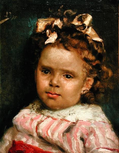 Mała dziewczynka Metisse (olej na płótnie) autorstwa Julius Leblanc Stewart