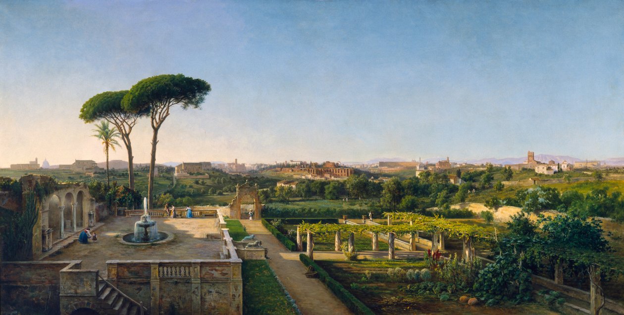 Widok Rzymu z Awentynu, 1873 autorstwa Julius O. Montalant