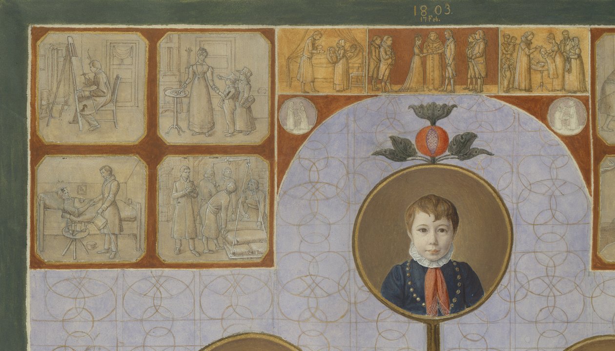Fragment „Rodziny piekarza, Johann Friedrich Nikolaus”, 1828 autorstwa Julius Oldach