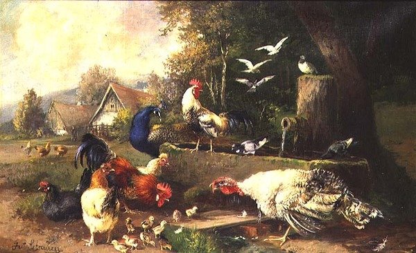 Drób przez pompę autorstwa Julius Scheuerrer