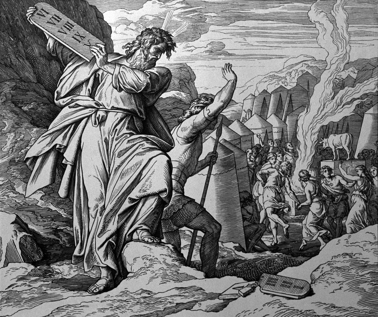 Adoracja Złotego Cielca autorstwa Julius Schnorr von Carolsfeld