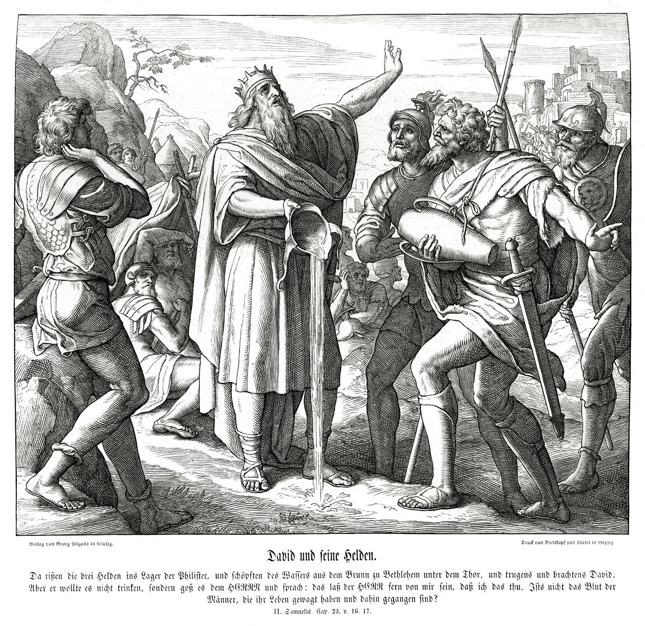 Dawid i trzej mocarze, 2 Samuela autorstwa Julius Schnorr von Carolsfeld